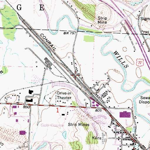Topographic Map of Cambridge Scales (historical), OH