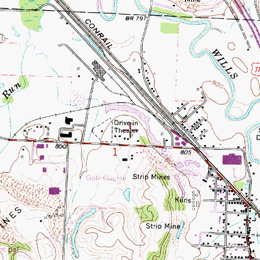 Topographic Map of Oakwood, OH
