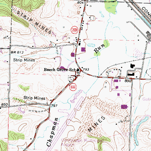 Topographic Map of Beech Grove Chapel, OH