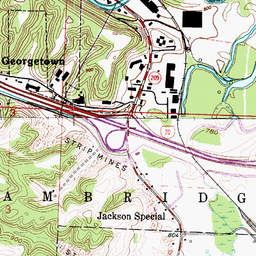 Topographic Map of Interchange 178, OH