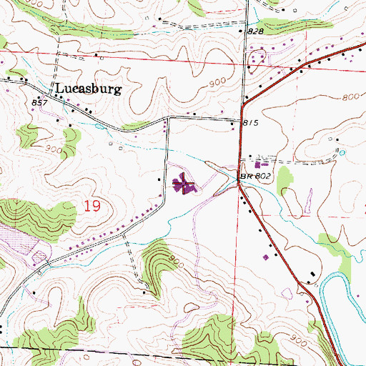 Topographic Map of Meadowbrook High School, OH