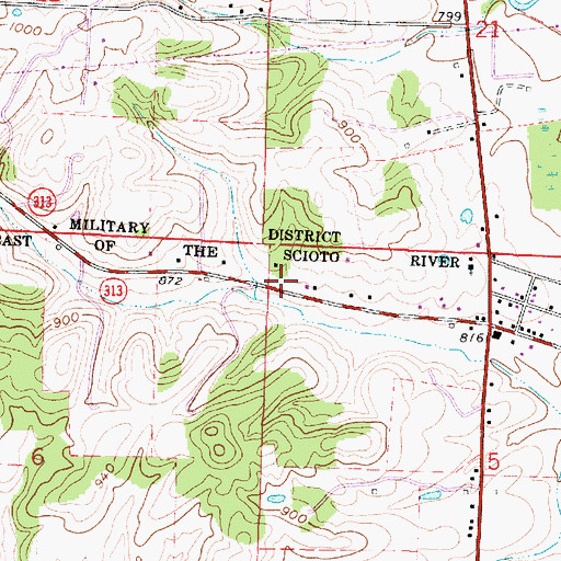 Topographic Map of West Point School (historical), OH