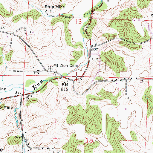 Topographic Map of Mount Zion School (historical), OH