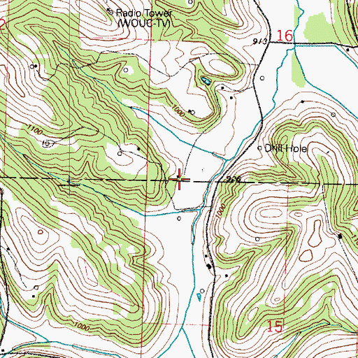 Topographic Map of Greenwood School (historical), OH