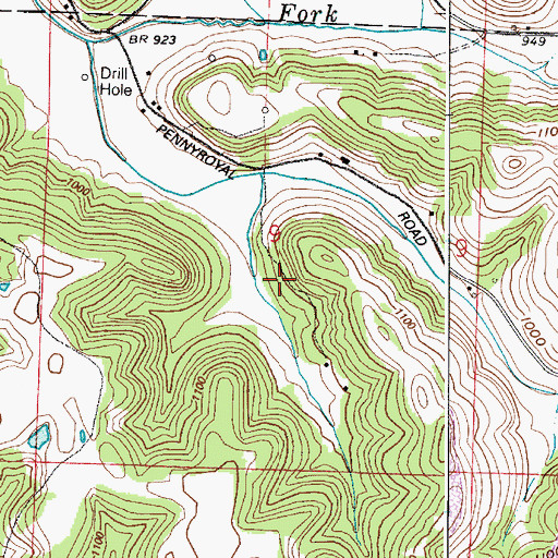 Topographic Map of Pleasant Hill School (historical), OH