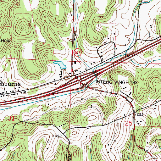 Topographic Map of Interchange 193, OH
