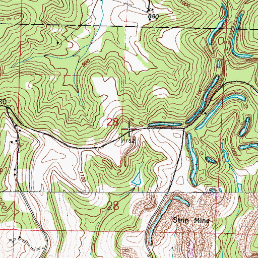Topographic Map of Sand Hill School (historical), OH