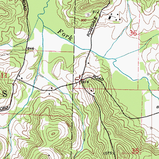 Topographic Map of Rosedale School (historical), OH