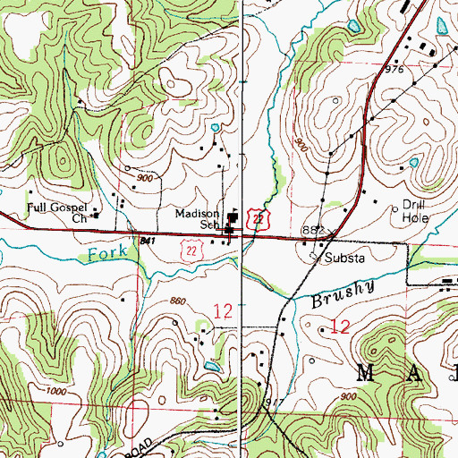 Topographic Map of Madison Elementary School, OH