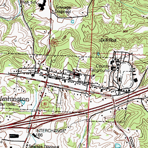 Topographic Map of Old Washington Elementary School, OH