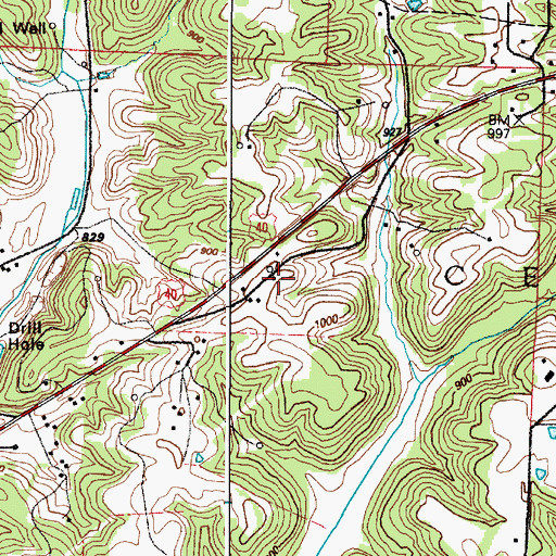 Topographic Map of Fourmile School (historical), OH