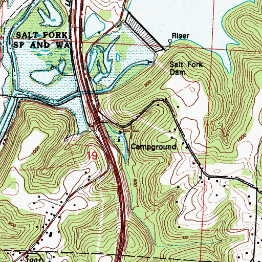 Topographic Map of Salt Fork School (historical), OH