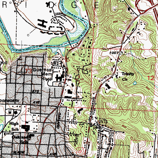 Topographic Map of Henderson Heights, OH