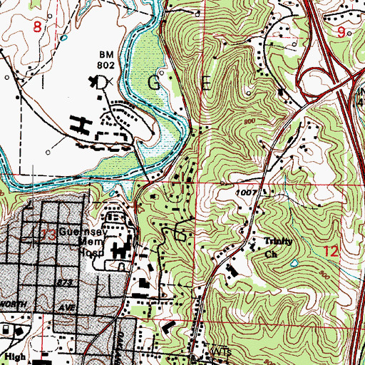 Topographic Map of Cedar Hills, OH
