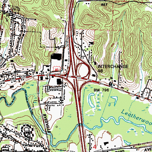 Topographic Map of Interchange 46, OH