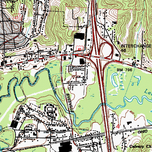 Topographic Map of Eastmoor, OH