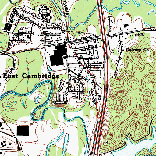 Topographic Map of Fairmont, OH