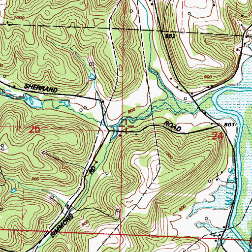 Topographic Map of Sherrard School (historical), OH