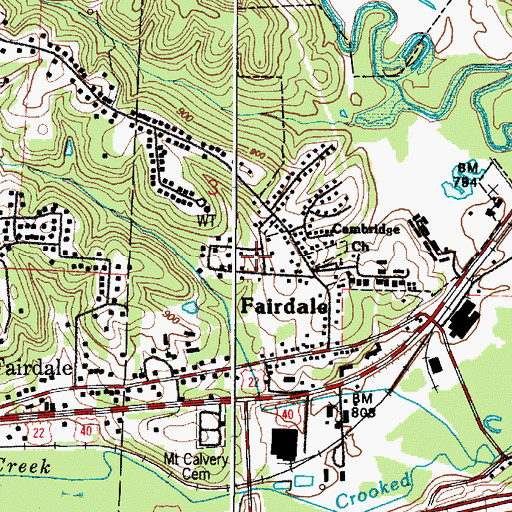 Topographic Map of Abledell, OH