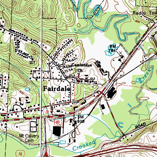 Topographic Map of Meadow Village, OH