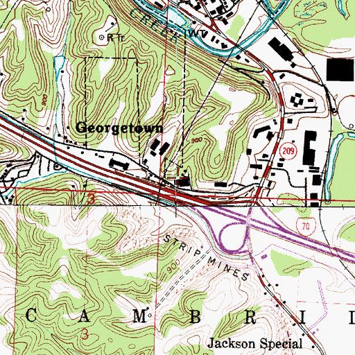 Topographic Map of Mineral Point School (historical), OH