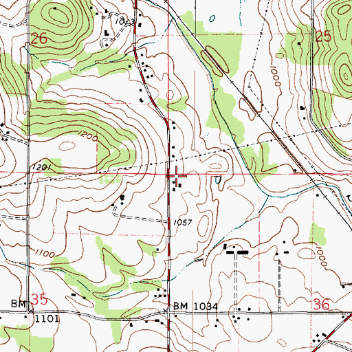 Topographic Map of Shillings School (historical), OH