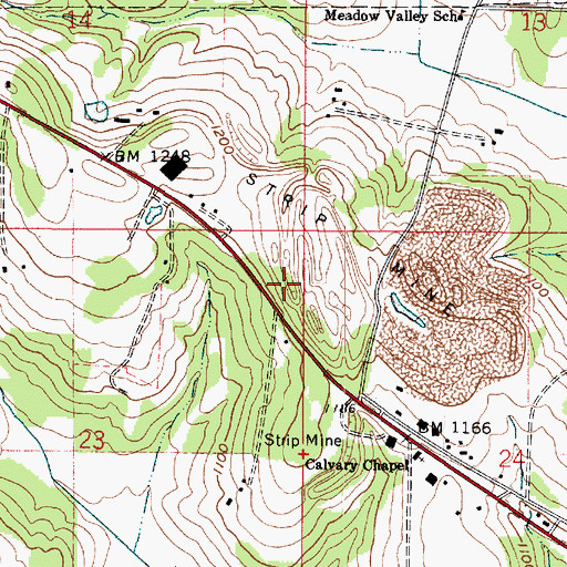 Topographic Map of Rocky Dale School (historical), OH