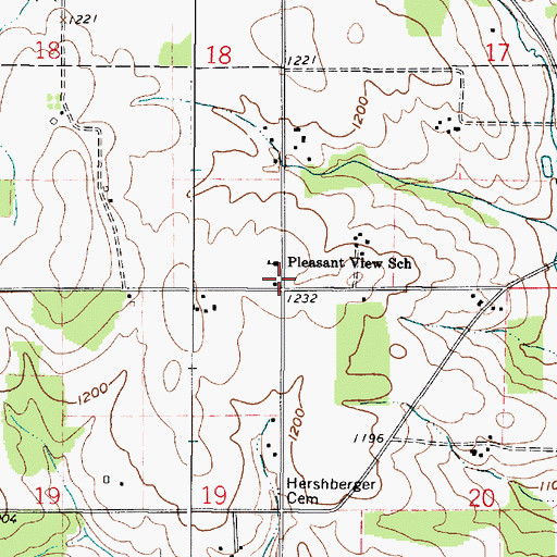 Topographic Map of Gordin School (historical), OH