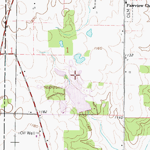 Topographic Map of Lake Wapusun Campground, OH