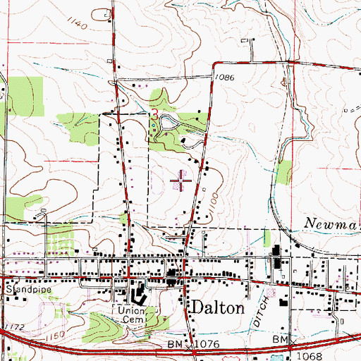 Topographic Map of Dalton High School, OH