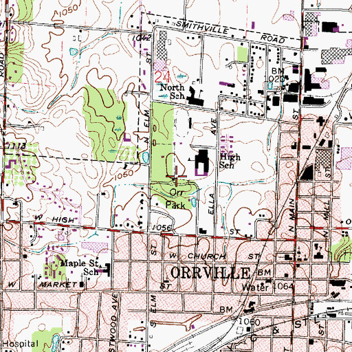Topographic Map of Schmidt Community Center, OH