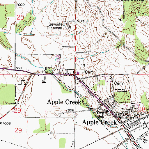 Topographic Map of Edinburgh, OH