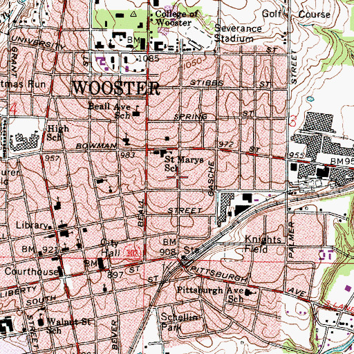 Topographic Map of Wayne County Historical Museum, OH