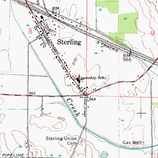 Topographic Map of Sterling Elementary School, OH