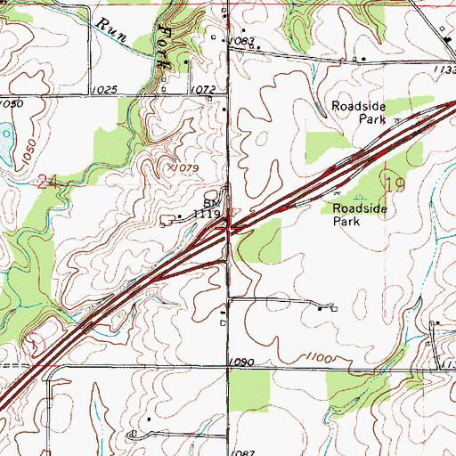 Topographic Map of Interchange 196, OH