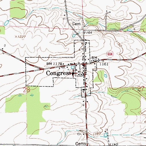 Topographic Map of Congress Elementary School, OH
