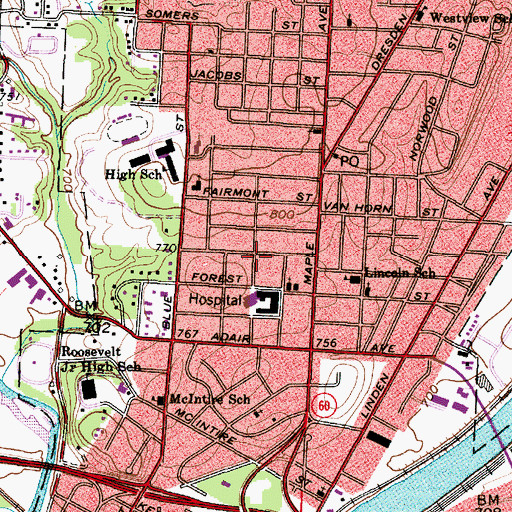 Topographic Map of Terrace, OH