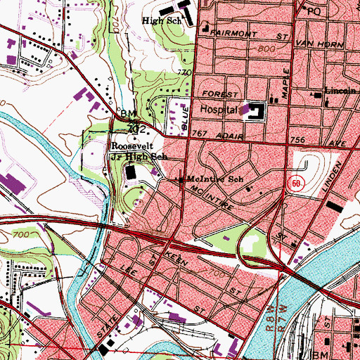Topographic Map of McIntire Elementary School, OH