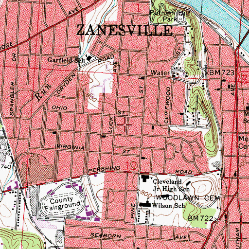 Topographic Map of Brighton, OH