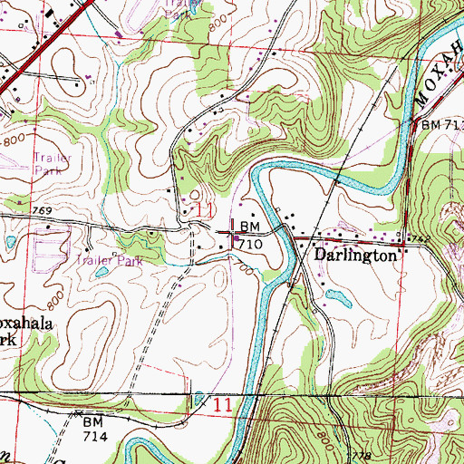 Topographic Map of Lewis (historical), OH