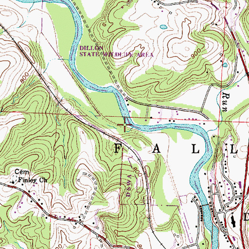 Topographic Map of Dillon State Wildlife Area, OH