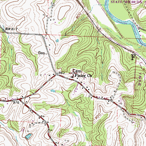 Topographic Map of Finley Cemetery, OH