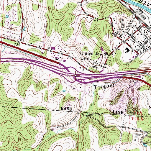 Topographic Map of Interchange 151, OH