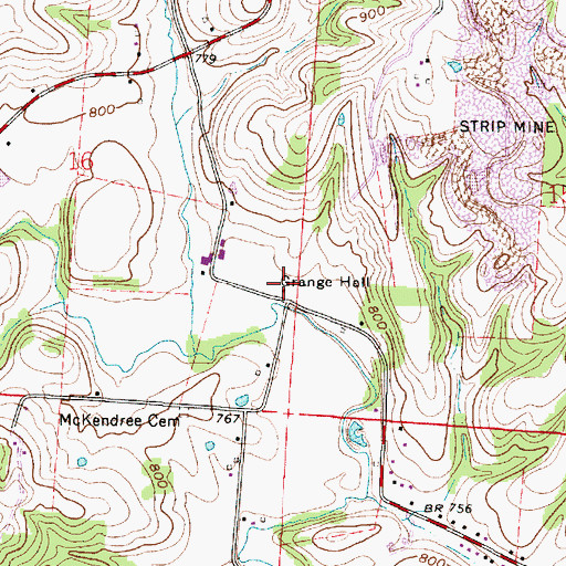 Topographic Map of McKendree School (historical), OH