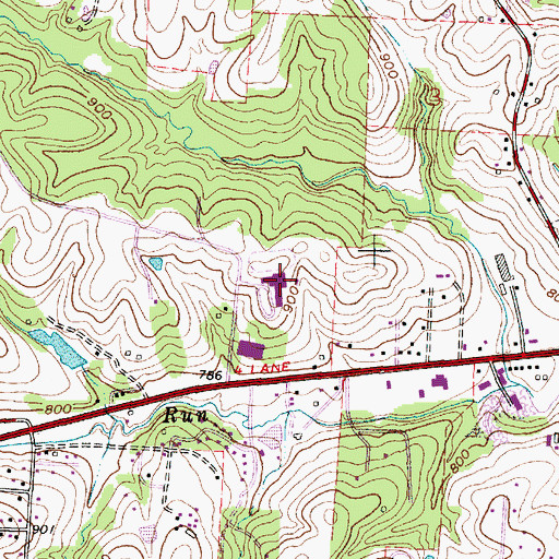 Topographic Map of West Muskingum High School, OH