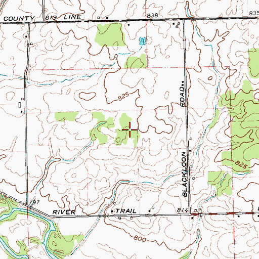 Topographic Map of Blackloon Reserve, OH