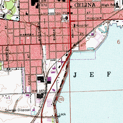 Topographic Map of Celina Power Plant, OH