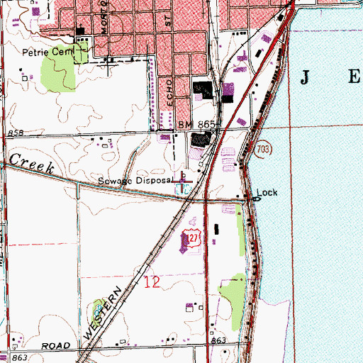 Topographic Map of Celina Sewage Treatment Plant, OH