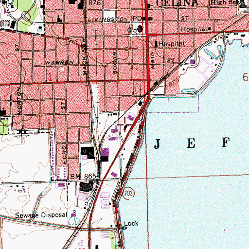 Topographic Map of Celina Water Treatment Plant, OH