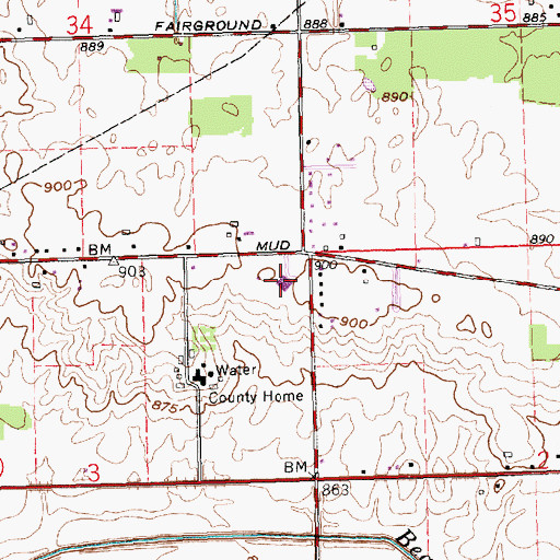 Topographic Map of Cheryl Ann School, OH